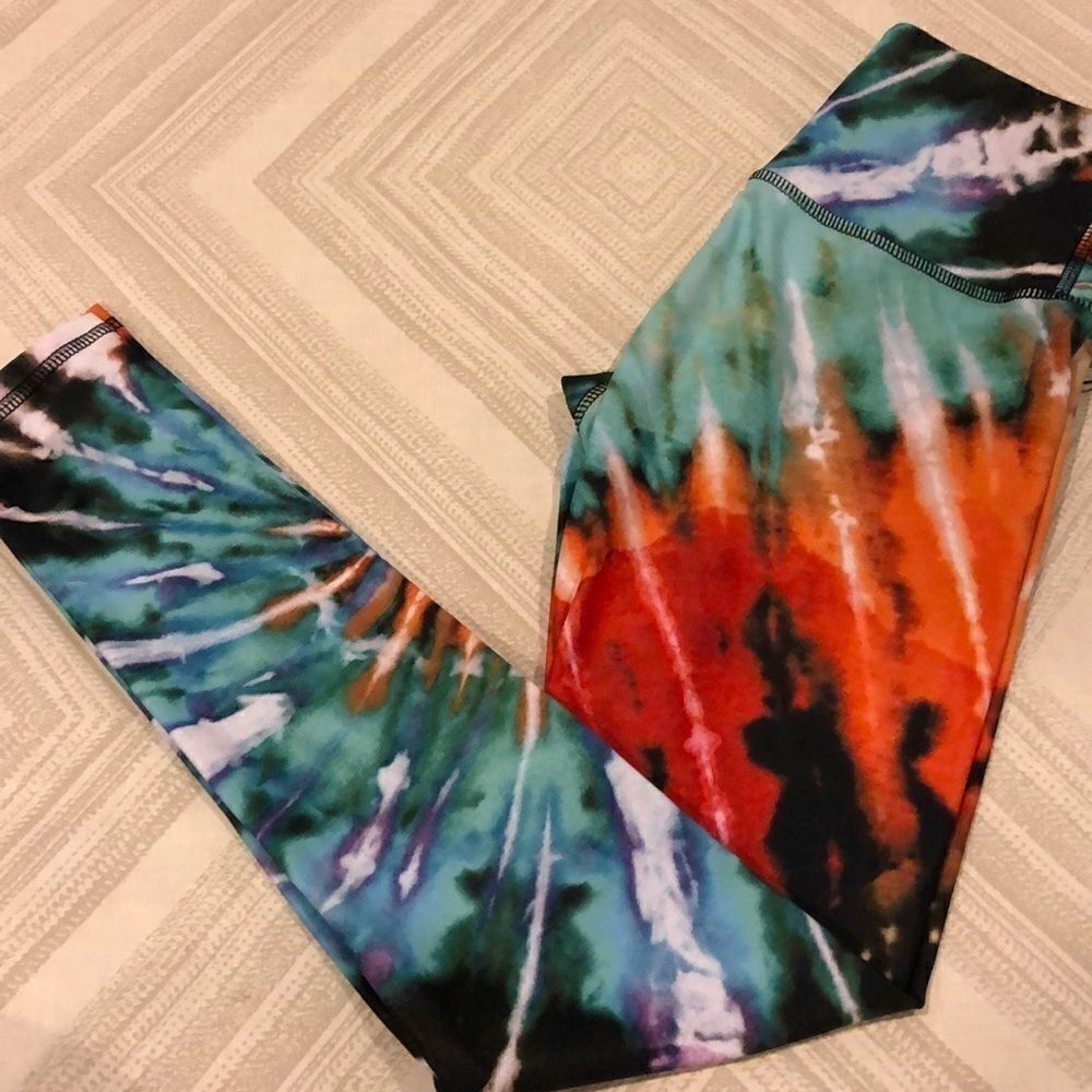 Playground Bright Colorful Tie Dye Leggings High Waist NWT Size XS